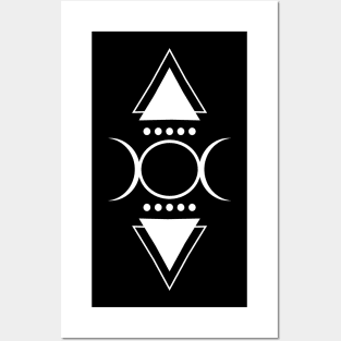 Triple moon and triangles Posters and Art